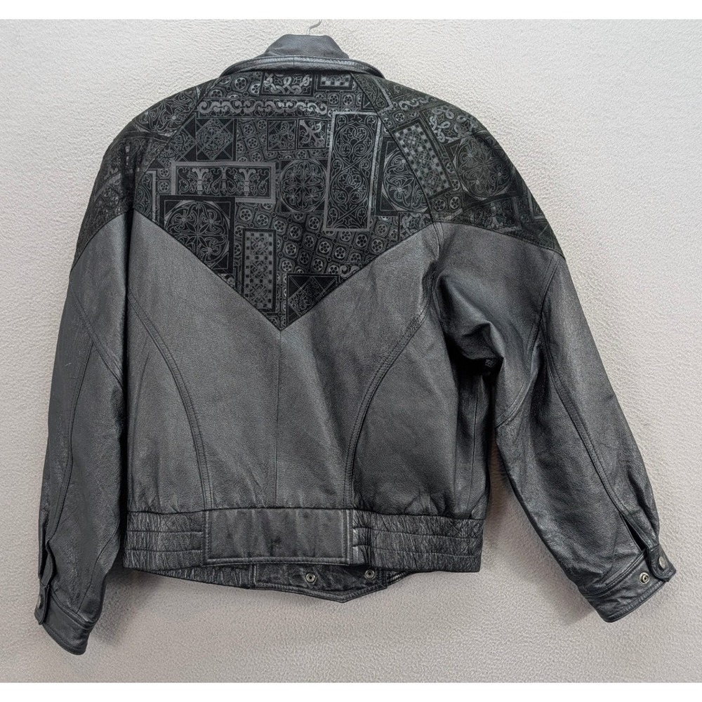Vintage Wilson's Leather Bomber Jacket Black Thinsulate Size M Biker Motorcycle - Picture 5 of 16